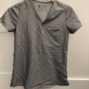 FIGS XXS gray scrub top.